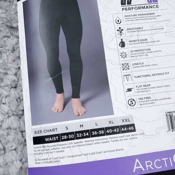 Cuddl Duds Men's Performance Baselayer Black Arcticore Thermal Pants Keyhole XXL - Picture 7 of 7